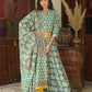 Bagru Handblock Printed CHANIYA CHOLI CROP TOP AND SKIRT WITH MULMUL DUPATTA
