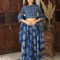 Bagru Handblock Printed CHANIYA CHOLI CROP TOP AND SKIRT WITH MULMUL DUPATTA
