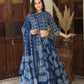 Bagru Handblock Printed CHANIYA CHOLI CROP TOP AND SKIRT WITH MULMUL DUPATTA