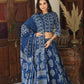 Bagru Handblock Printed CHANIYA CHOLI CROP TOP AND SKIRT WITH MULMUL DUPATTA