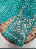 Festival Special Rama Green Leheriya Georgette Suit with Heavy Hand Embroidery zardozi work | THE BHANKAR'S