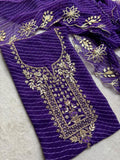 Festive Special Leheriya Georgette Suit with Heavy Hand Embroidery zardozi work | THE BHANKAR'S