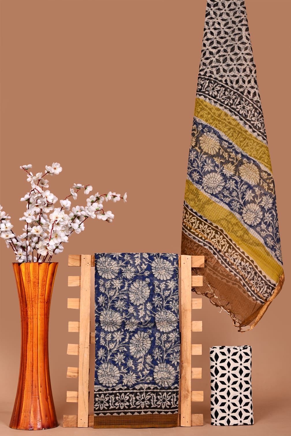 Bagru Block Printed Kota Doria Suit Material With Kota Doria Dupatta with Jari Border| The Bhankar's| RF