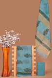 Turquoise Sanganeri Handblock Printed Kota Doria Suit Material With Kota Doria Dupatta with Jari Border| The Bhankar's| RF