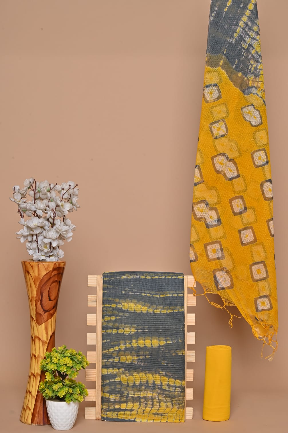 Handblock Printed Kota Doria Suit Material With Kota Doria Dupatta with Jari Border | The Bhankar's| RF
