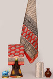 Blockprint Premium Maheshwari Silk Unstitched Suit with COTTON Bottom – Festive Ready | The Bhankar's RF