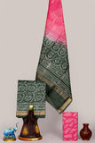 Batik Premium Maheshwari Silk Unstitched Suit with Cotton Bottom – Festive Ready | The Bhankar's | RF