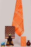 Blockprint Premium Maheshwari Silk Unstitched Suit with COTTON Bottom – Festive Ready | The Bhankar's RF