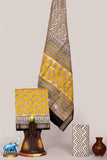 Handblock Printed Premium Maheshwari Silk Unstitched Suit with Cotton Bottom – Festive Ready | The Bhankar's | RF