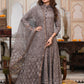 Bagru Handblock Printed Anarkali Set With Kota doria Dupatta with Zari Border