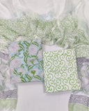 Rapid Hand Block Printed Cotton Suit With Chiffon Dupatta