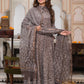 Bagru Handblock Printed Anarkali Set With Kota doria Dupatta with Zari Border