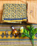 Hand Block Printed Cotton Suit With Mulmul Cotton Dupatta