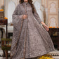 Bagru Handblock Printed Anarkali Set With Kota doria Dupatta with Zari Border