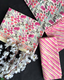 Hand Block Printed Cotton Suit With Mulmul Cotton Dupatta