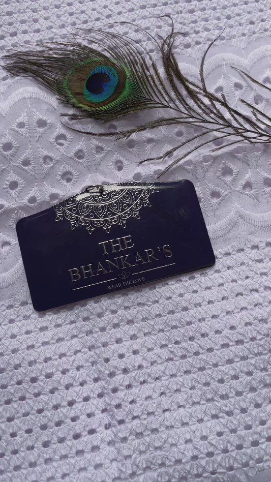 White Hokba Embroidery Fabric Soft and Smooth touch 2.5 mtrs cut